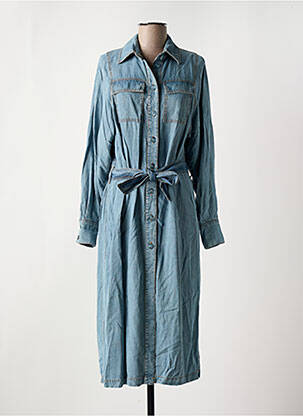 Robe mi-longue manches longues manches longues bleu ANGELA DAVIS femme
