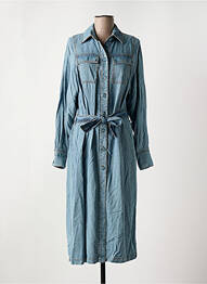 Robe mi-longue manches longues manches longues bleu ANGELA DAVIS femme