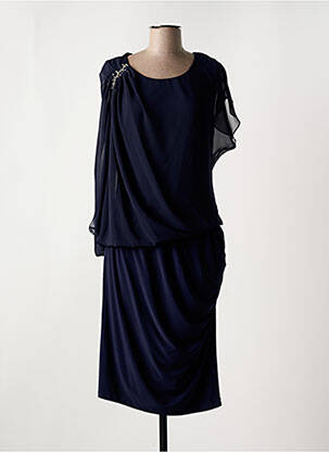 Robe mi-longue manches courtes manches courtes bleu FASHION NEW YORK femme