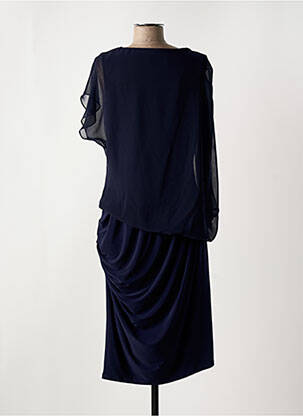 Robe mi-longue manches courtes manches courtes bleu FASHION NEW YORK femme