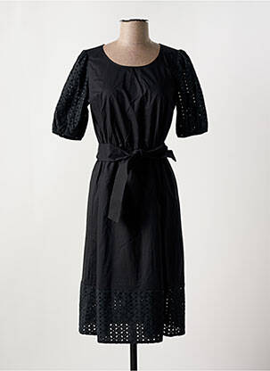 Robe mi-longue manches courtes manches courtes noir DIANA GALLESI femme