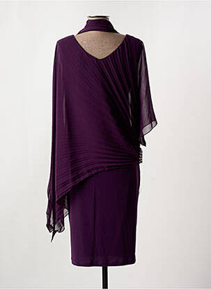 Robe mi-longue manches 3/4 manches 3/4 violet FASHION NEW YORK femme