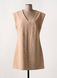 Robe courte fermeture zippée au dos manches courtes beige CIVICO 1 femme