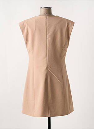 Robe courte fermeture zippée au dos manches courtes beige CIVICO 1 femme