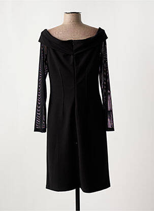 Robe mi-longue manches longues manches longues noir GINA BACCONI femme
