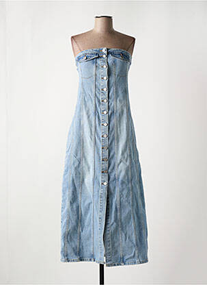 Robe mi-longue bleu LUMINA pour femme