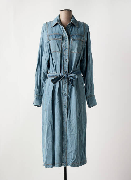 Robe mi-longue manches longues manches longues bleu ANGELA DAVIS femme