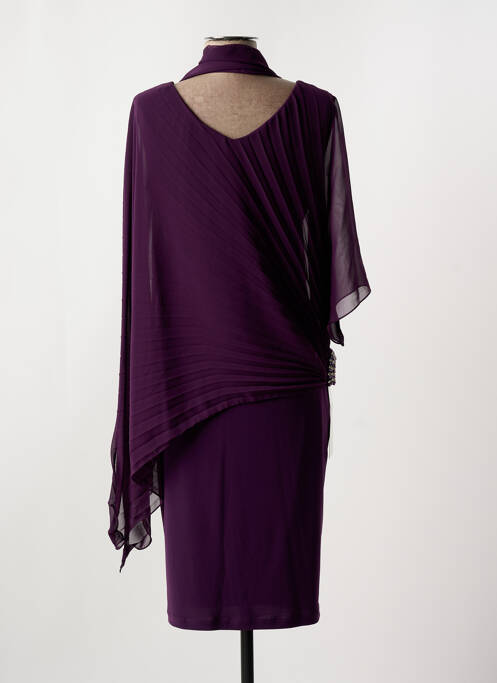 Robe mi-longue manches 3/4 manches 3/4 violet FASHION NEW YORK femme