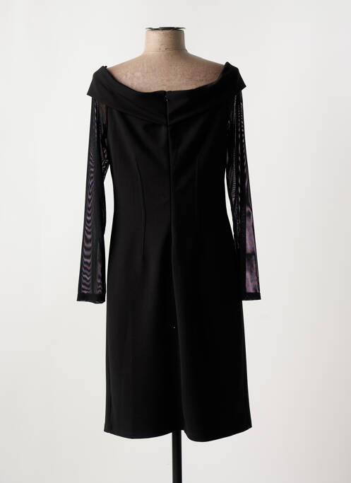 Robe mi-longue manches longues manches longues noir GINA BACCONI femme
