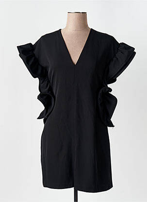 Robe courte manches courtes manches courtes noir ANGELA DAVIS femme