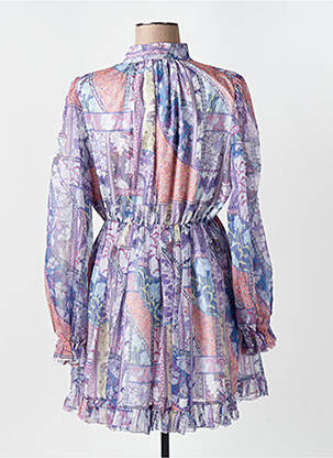 Robe courte coupe fluide manches longues violet CHANCE OFF femme
