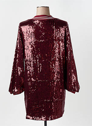 Robe courte coupe fluide manches longues rouge CIVICO 1 femme