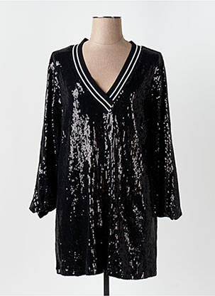 Robe courte manches longues manches longues noir CIVICO 1 femme