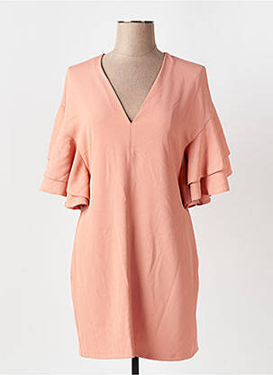 Robe courte manches courtes manches courtes orange ANGELA DAVIS femme