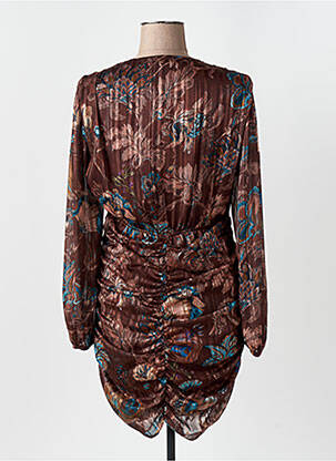Robe courte manches longues manches longues marron ALTAMIRA femme