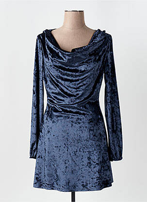 Robe courte manches longues manches longues bleu ANGELA DAVIS femme