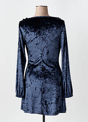 Robe courte manches longues manches longues bleu ANGELA DAVIS femme