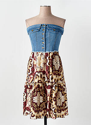 Robe courte sans manche sans manche bleu ANGELA DAVIS femme