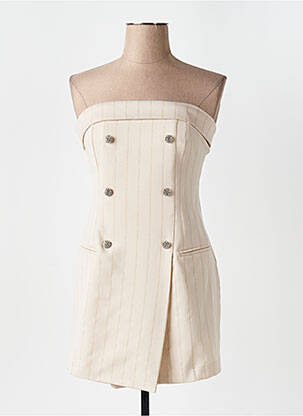 Robe courte sans manche sans manche beige ANGELA DAVIS femme