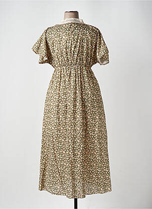 Robe longue manches courtes manches courtes vert ALTAMIRA femme