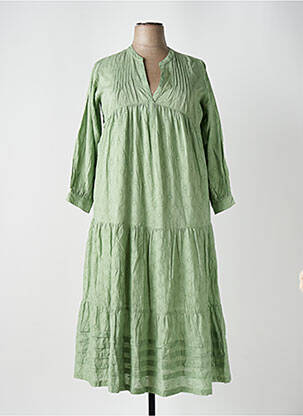 Robe longue manches longues manches longues vert GIOYA & CO femme