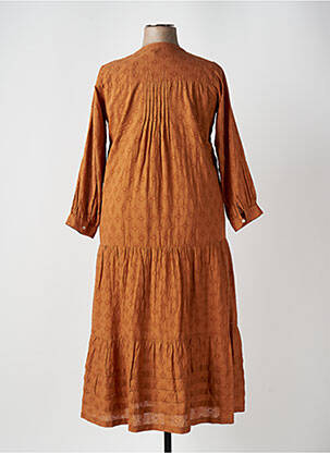 Robe longue manches longues manches longues marron GIOYA & CO femme