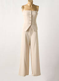Combi-pantalon tissage crêpe sans manche beige ANGELA DAVIS femme