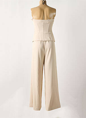 Combi-pantalon tissage crêpe sans manche beige ANGELA DAVIS femme