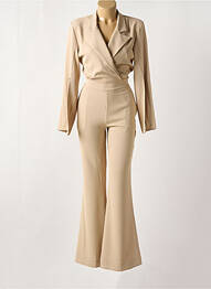 Combi-pantalon tissage crêpe manches longues beige ANGELA DAVIS femme