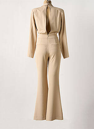 Combi-pantalon fermeture zippée au dos manches longues beige ANGELA DAVIS femme