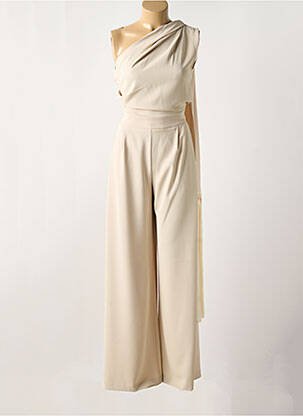 Combi-pantalon tissage crêpe sans manche beige ANGELA DAVIS femme