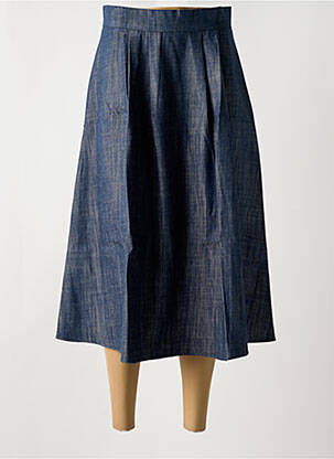 Jupe mi-longue coupe évasée bleu DIANA GALLESI femme