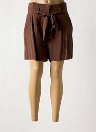 Short fermeture zippée sous rabat avec crochet taille normale marron ANGELA DAVIS femme