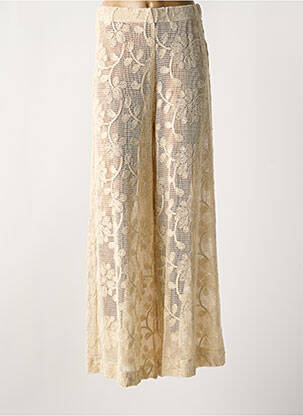 Pantalon large taille normale taille normale beige LUMINA femme