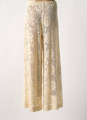 Pantalon large taille normale taille normale beige LUMINA femme