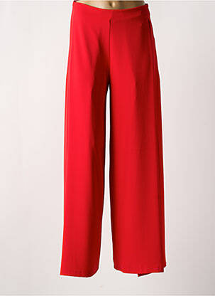 Pantalon large fermeture zip latéral taille normale rouge ANGELA DAVIS femme