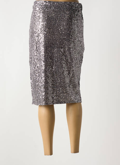 Jupe mi-longue argent ANGELA DAVIS femme