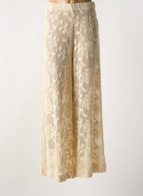 Pantalon large beige LUMINA pour femme