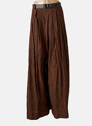 Pantalon large poches marron LUMINA femme