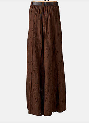 Pantalon large poches marron LUMINA femme
