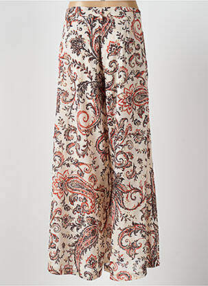Pantalon large tissage popeline beige LUMINA femme