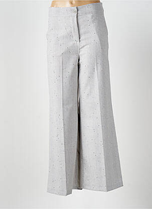 Pantalon flare taille à pinces taille haute gris ALTAMIRA femme