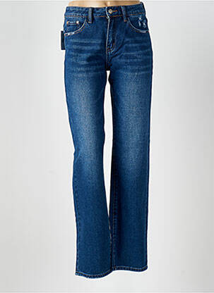 Jeans coupe droite effet usé délavé taille normale bleu ANGELA DAVIS femme