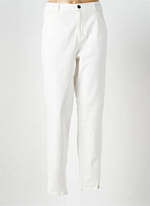 Pantalon slim tissage popeline taille normale blanc DIANA GALLESI femme