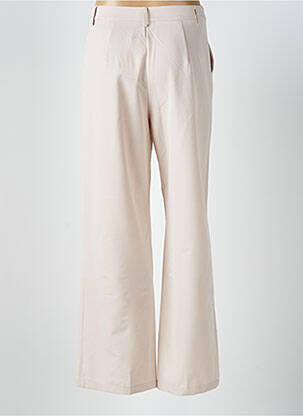 Pantalon droit tissage crêpe taille haute beige EXQUISS'S femme