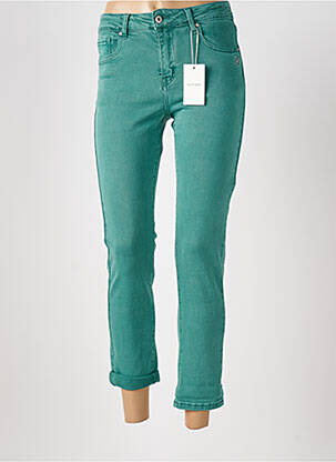 Jeans coupe slim stretch taille normale vert SARAH JOHN femme
