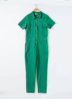 Combi-pantalon col chemisier manches courtes vert PAKO LITTO femme