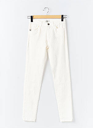 Pantalon slim tissage popeline taille normale blanc PAKO LITTO femme