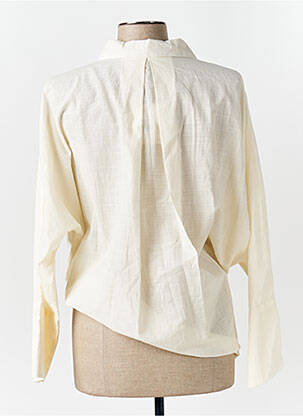 Chemisier coupe cintrée manches longues beige ANGE femme