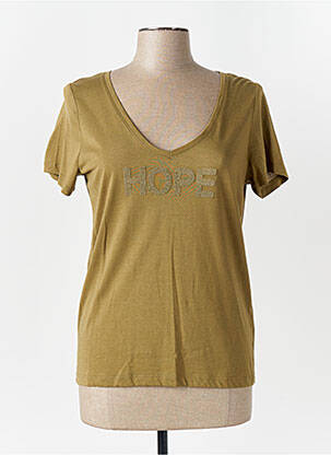 T-shirt col v manches courtes vert LPB femme